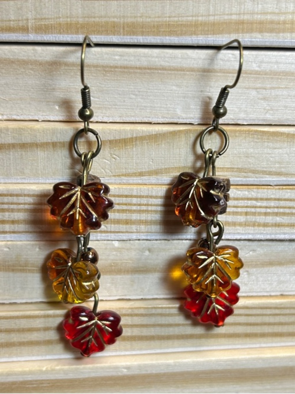 3/$25 Autumn Leaf Dangle Earrings